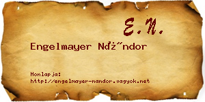 Engelmayer Nándor névjegykártya